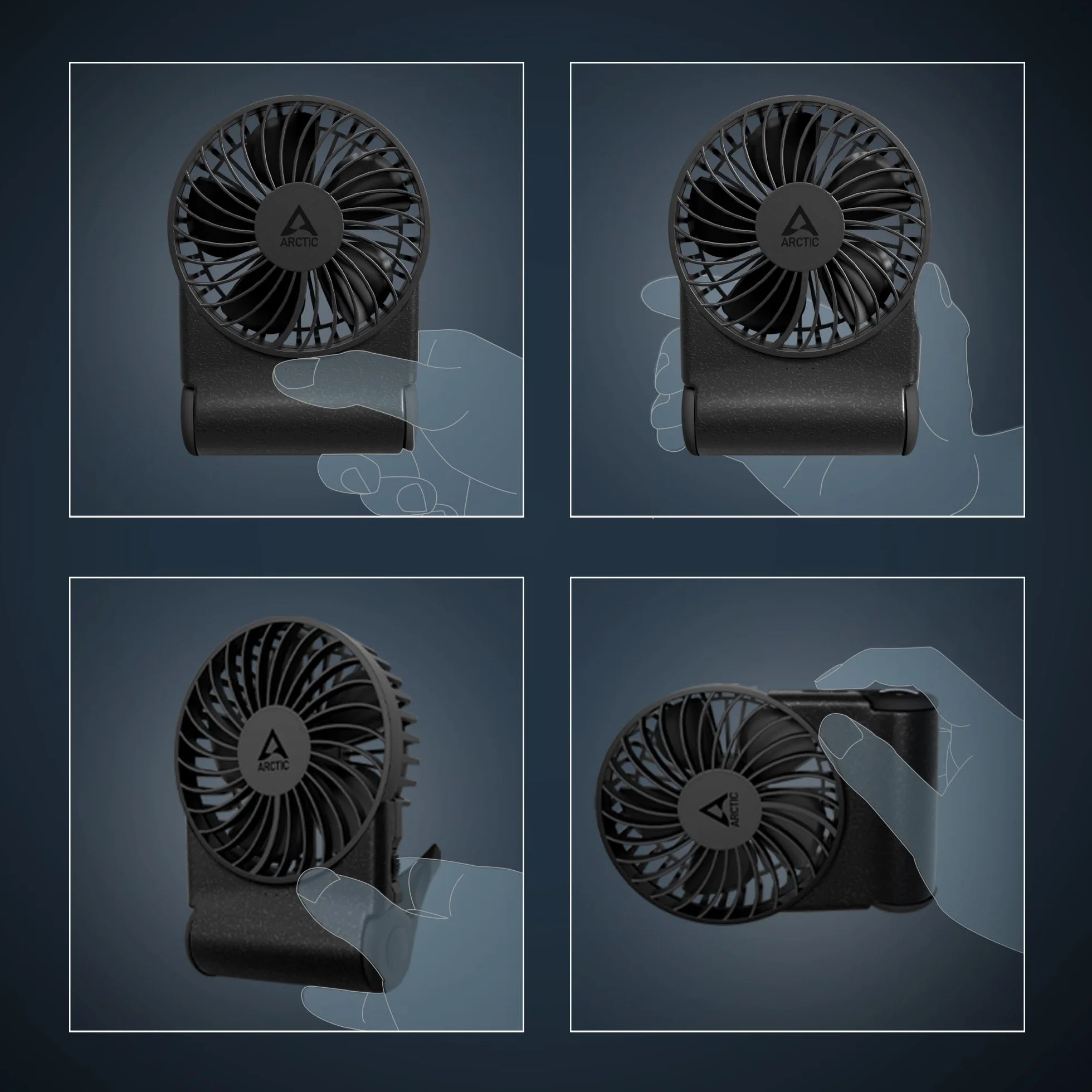 ARCTIC Summair 2Go Wentylator Kieszonkowy z Akumulatorem USB-C Czarny