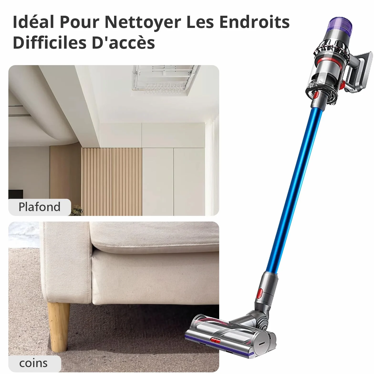 Cheerhom 1 x rura teleskopowa Quick Release sztywny pręt kompatybilny z Dyson V7 V8 V10 V11 V15 Stick Cleaners, niebieski