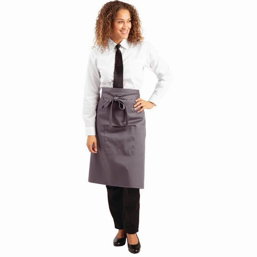 Whites Chefs Clothing B158 standardowy fartuch bistro, szary