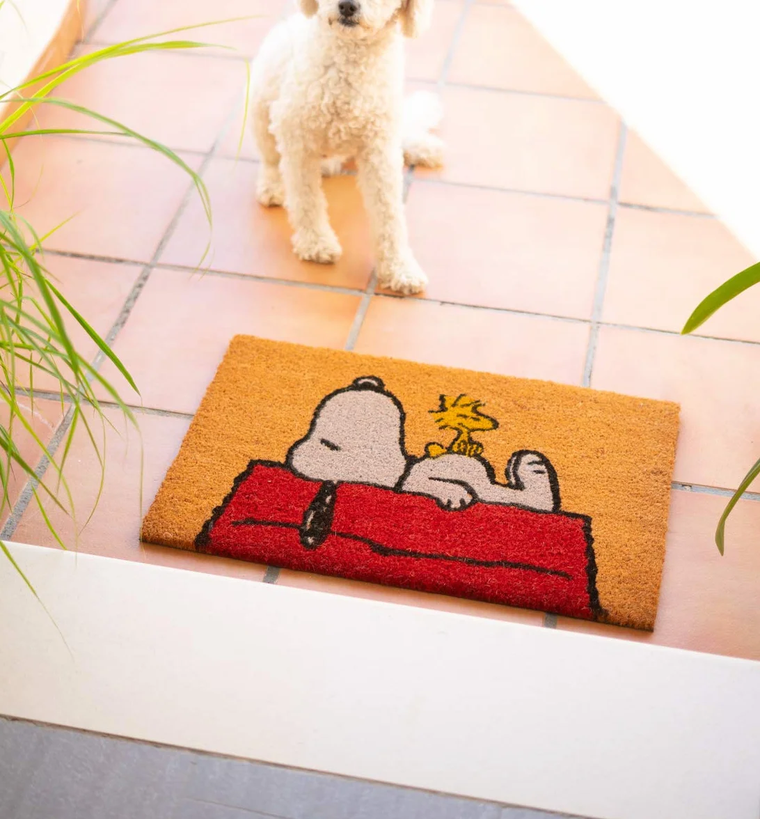 Grupa Erik Mata kokosowa wycieraczka Peanuts Snoopy, mata zatrzymująca brud 40x60 cm
