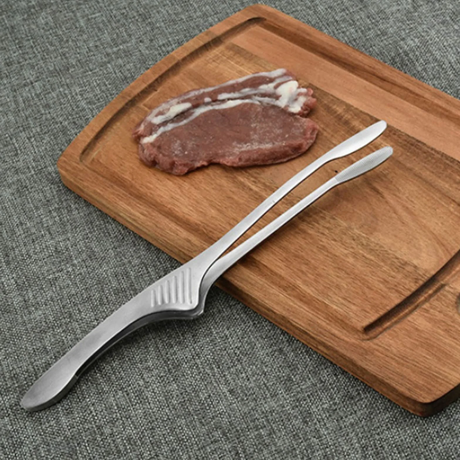Szczypce Akcesoria kuchenne ze stali nierdzewnej Szczypce do żywności Materiały do grillowania Srebrne długie szczypce do grilla Pęseta prosta Klip do żywności