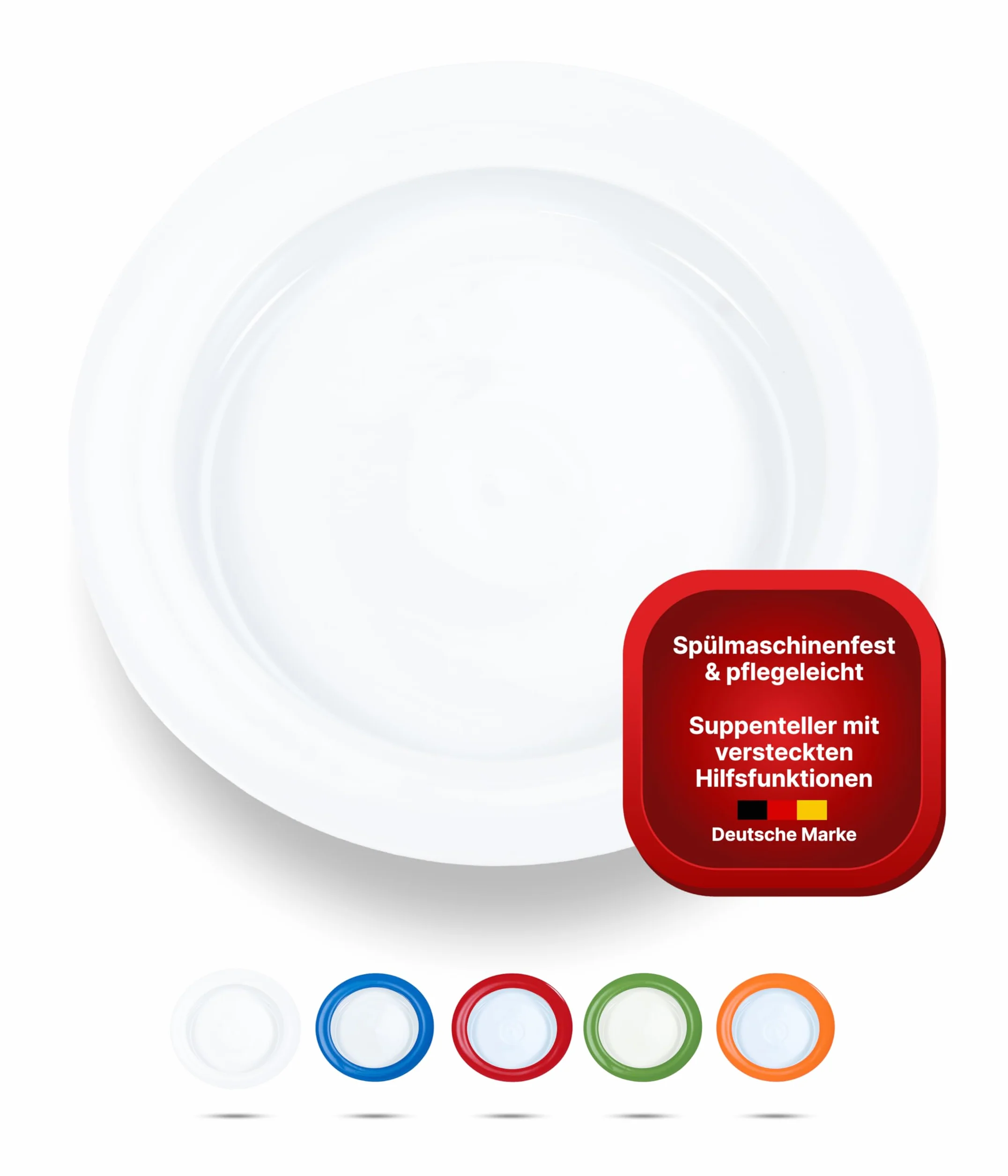 UnisonoPLUS specjalny talerz do zupy porcelana z przesuwaną krawędzią 22 cm - biały