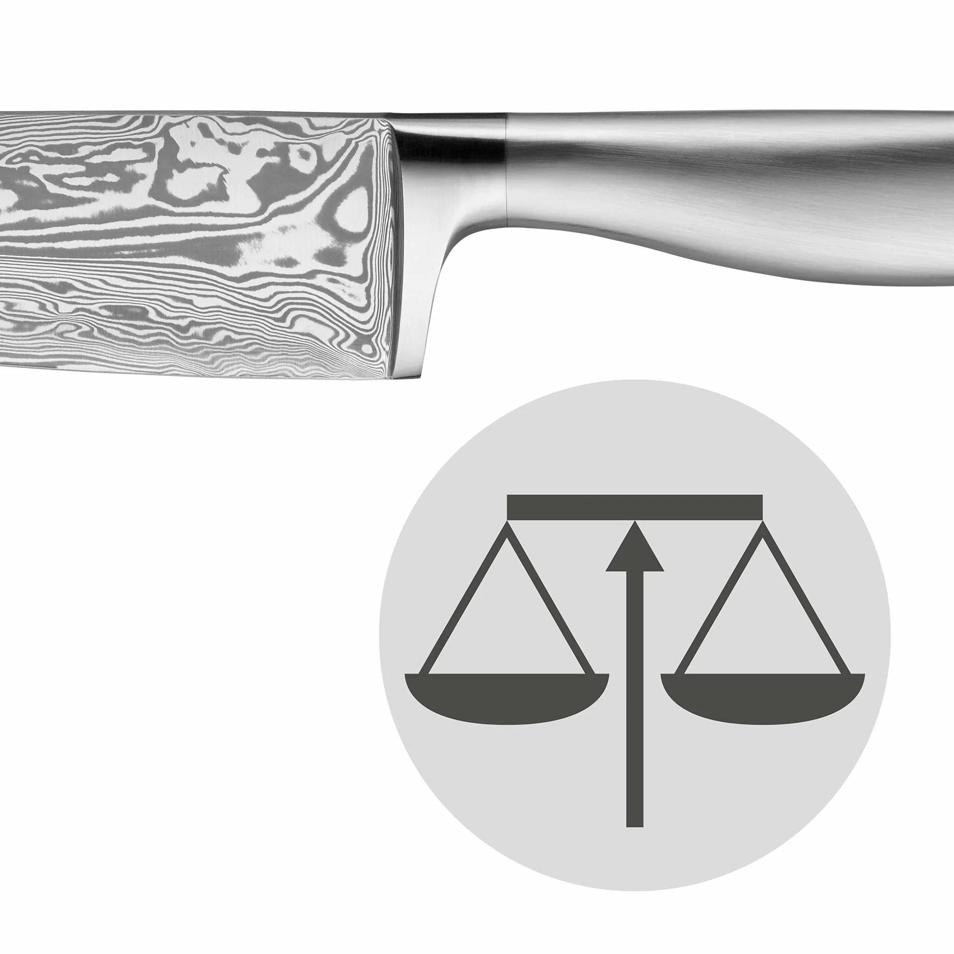 WMF Grand Gourmet nóż ze stali damasceńskiej, nóż uniwersalny 23 cm, 120-warstwowy, Performance Cut, ostrze 11 cm