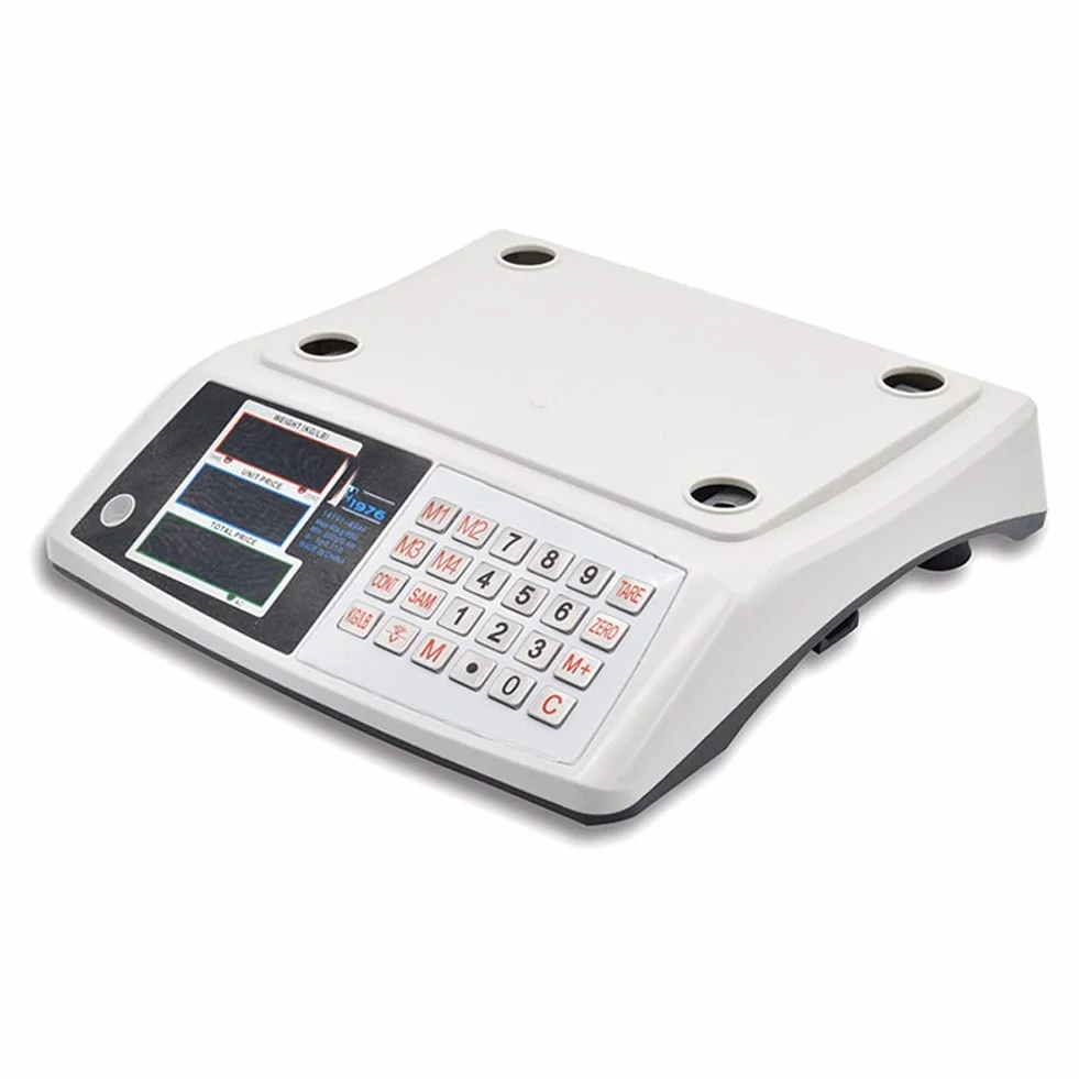 Elektroniczna waga platformowa, 40 kg/5 g, stal nierdzewna, wodoszczelna, cyfrowa waga cenowa, do poczty, przemysłu, sklepu, sklepu