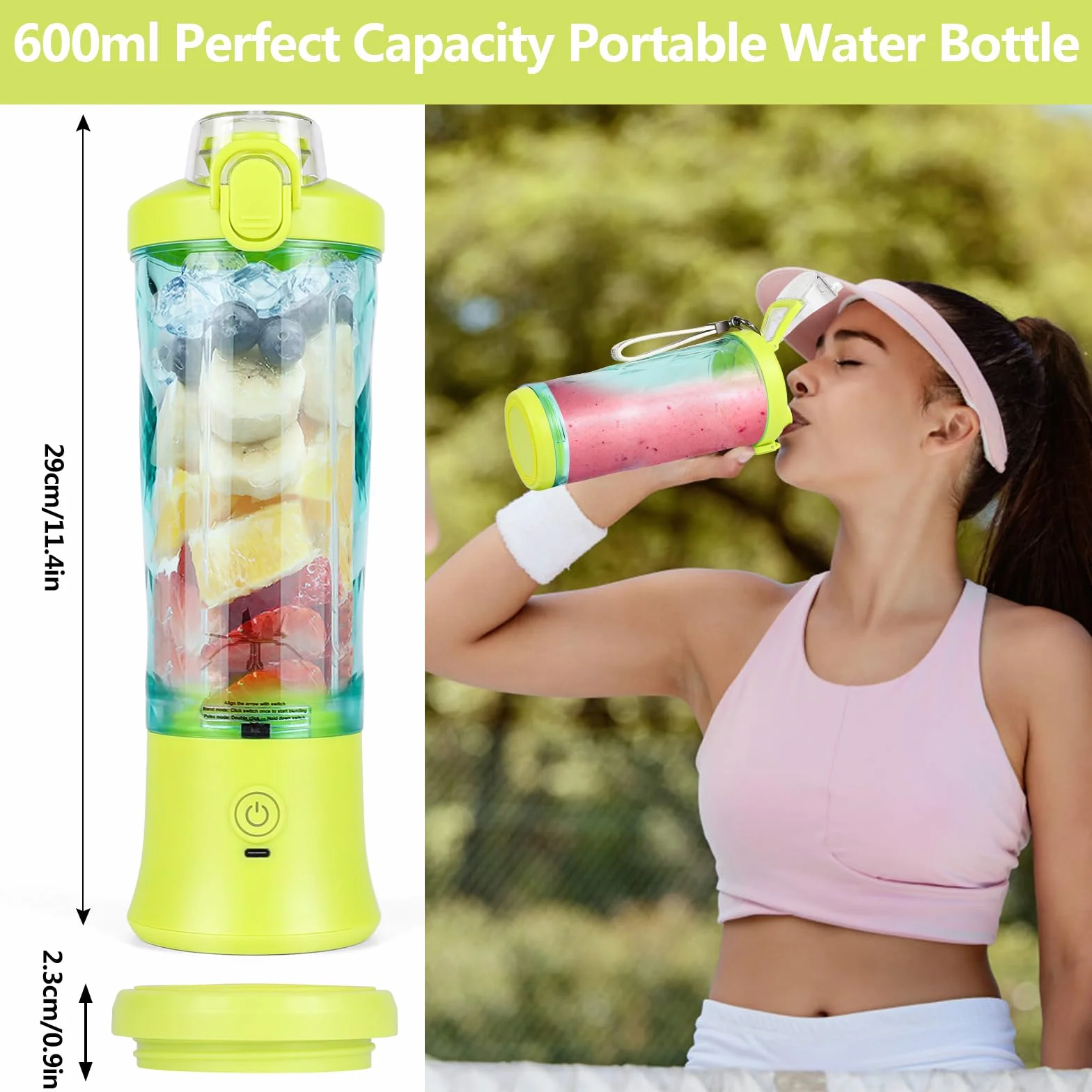 Dreamhigh Mikser przenośny do smoothie 600 ml 4000 mAh 6 ostrzy