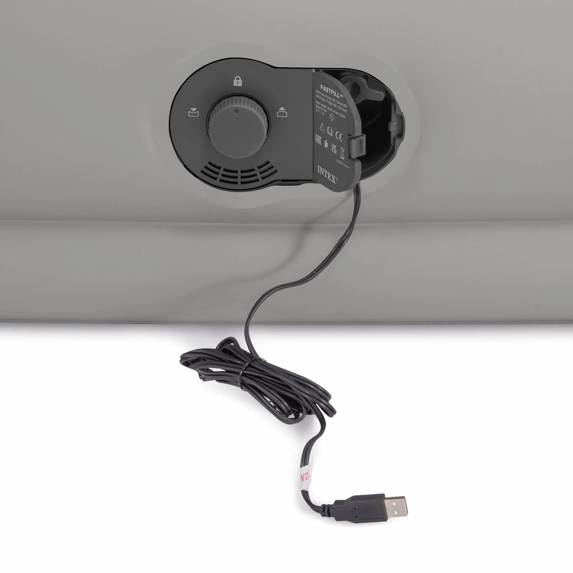 Intex 64159 samopompujący się podwójny materac USB Dura-Beam Mid-Rise Comfort, 152 x 203 x 36 cm