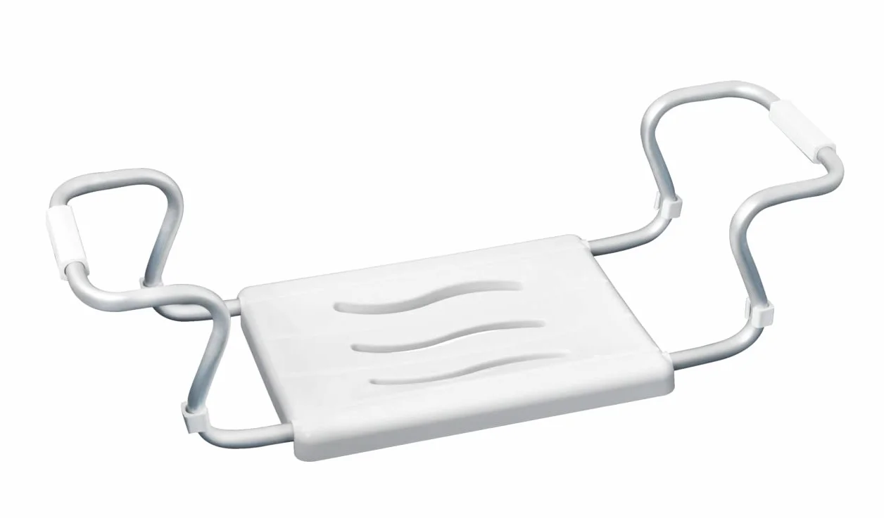 WENKO Fotel do wanny Secura-wysuwany, nośność 150 kg, biały, 26 x 55-65 x 18 cm