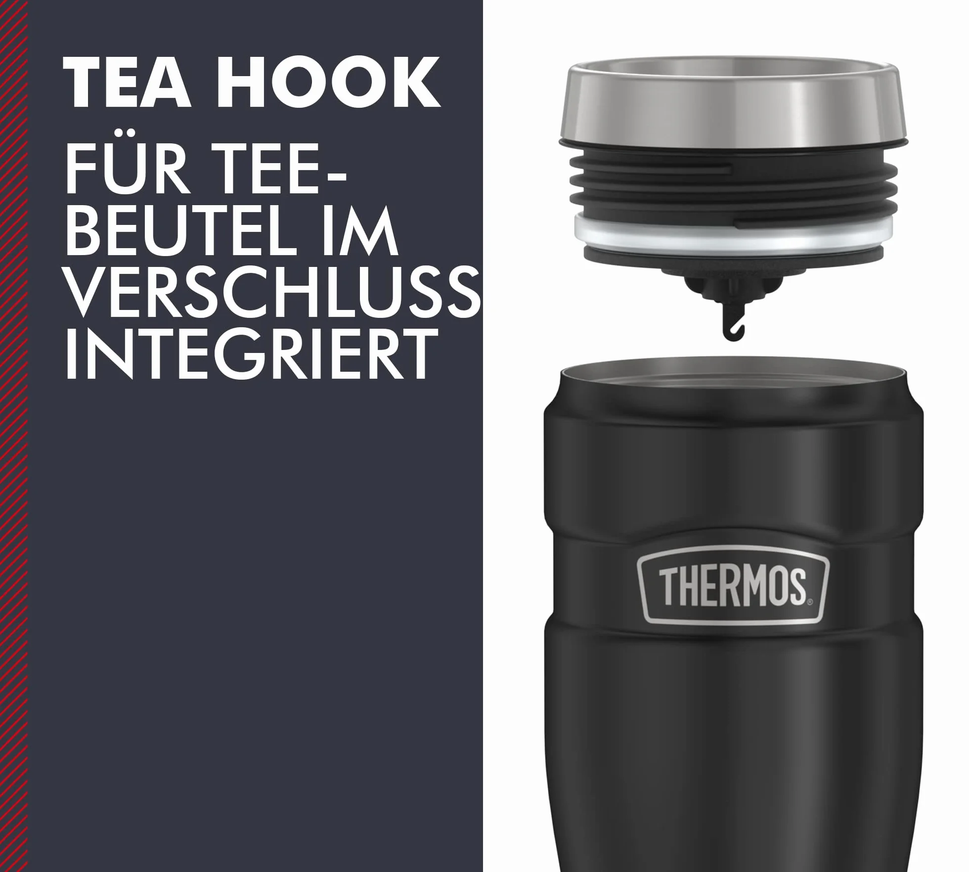 Thermos Stainless King Kubek Termiczny, Czarny, 470 ml
