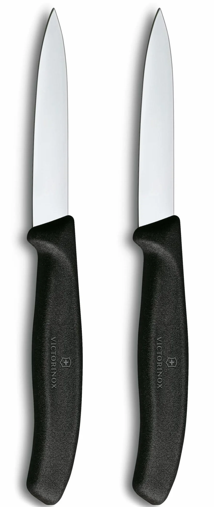 Victorinox Swiss Classic 2-częściowy zestaw noży do warzyw i warzyw, bardzo ostre ostrze, proste ostrze do precyzyjnego cięcia, 8 cm, stal nierdzewna, czarny