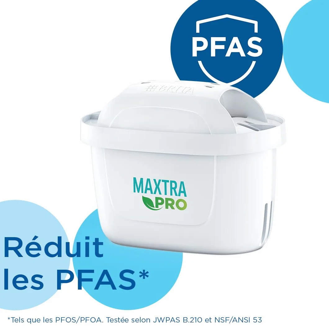 BRITA Dzbanek filtrujący styl szary (2,5 l) z 1 wkładem filtrującym do wody z kranu MAXTRA PRO All-in-1 redukuje PFAS*, wapień, chlor, niektóre zanieczyszczenia i metale wskaźnik czasu i objętości