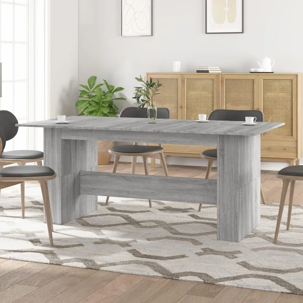 Stół do jadalni Sonoma szary, 180 x 90 x 76 cm, wytrzymały materiał drewnopochodny, minimalistyczny stół kuchenny, uniwersalny stół do jadalni do domu