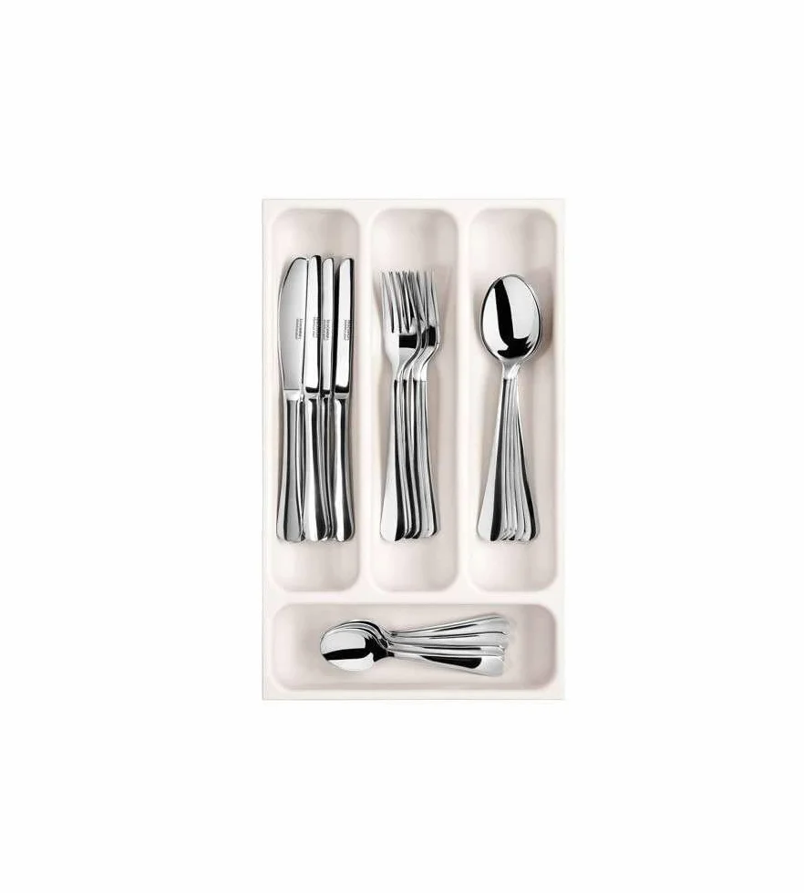 Tescoma FlexiSpace 899410 uchwyt na sztućce do szuflad, plastik, biały, 37 x 22,2 x 4,5 cm