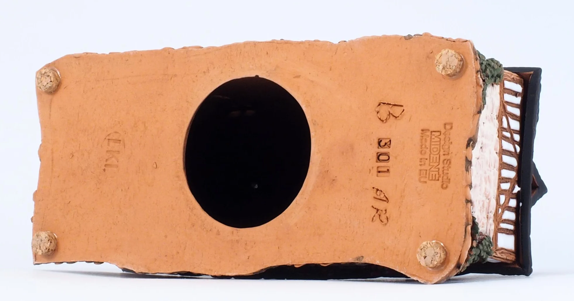 Ceramiczny domek na podgrzewacze, rękodzieło, miniaturka artystyczna, stary historyczny dom w Lisieux, Francja, B301AR