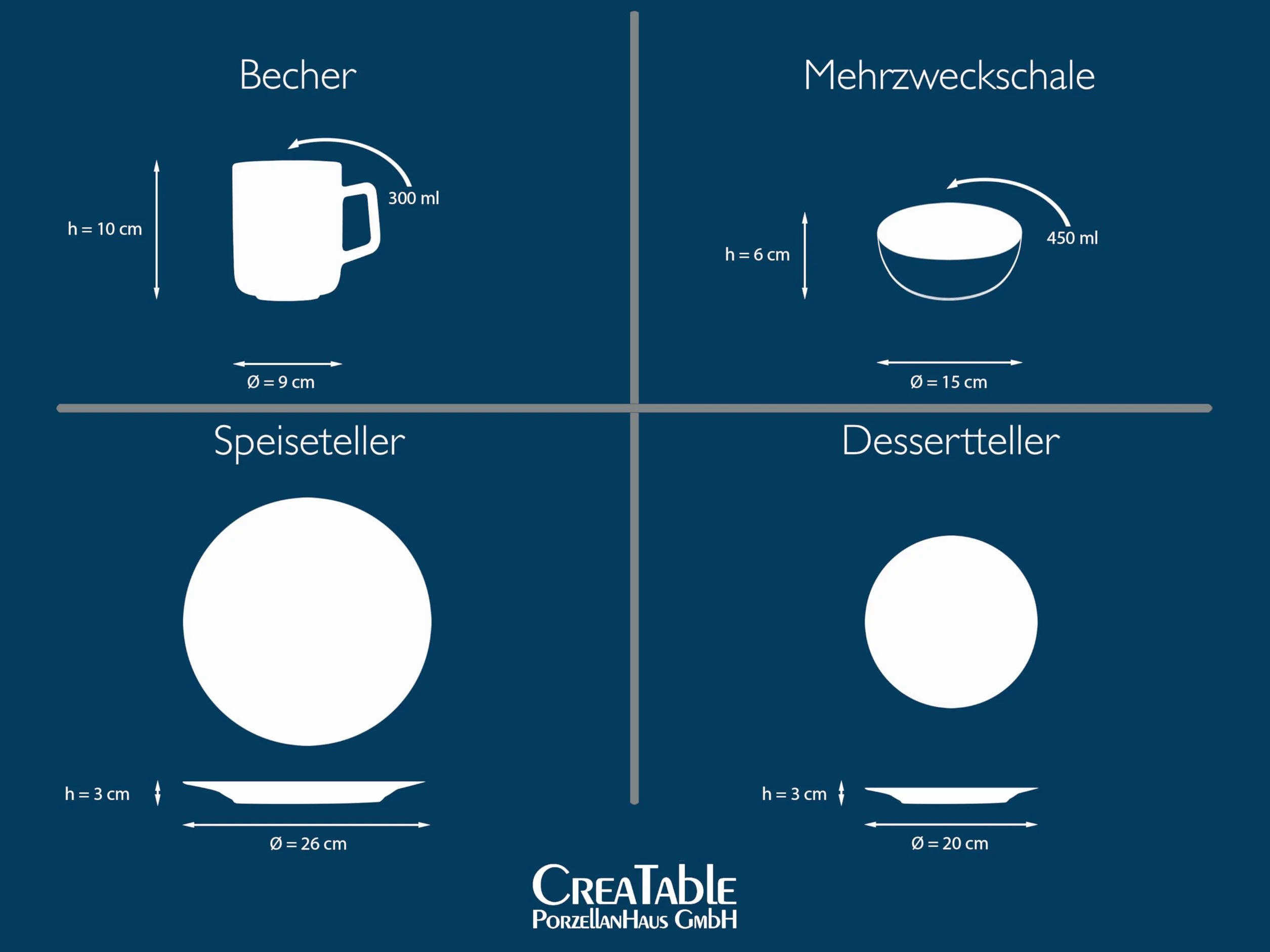 CreaTable, 21598, seria nordycka fajna czerń, 16-częściowy zestaw dla 4 osób, zestaw do kombi ze stali nierdzewnej, do mycia naczyń i mikrowelleeignet, jakość