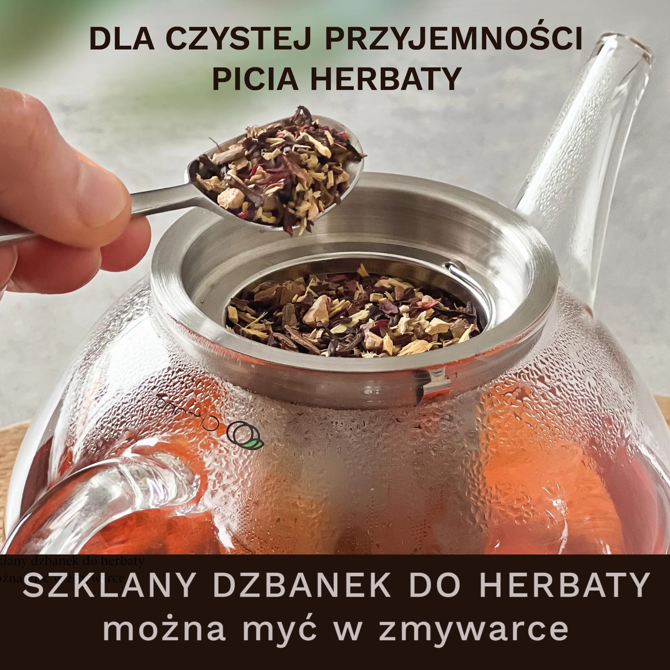 Creano Dzbanek do herbaty ze szkła 1,6 l + czarny podgrzewacz ze stali nierdzewnej – szklany dzbanek do herbaty z filtrem ze stali nierdzewnej i pokrywką – idealny do przygotowywania herbaty sypkiej