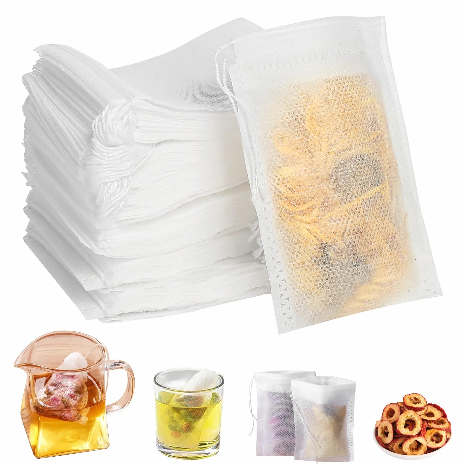 500 sztuk torebek herbaty sypkiej, 7 x 9 cm, filtr do herbaty sypkiej ze sznurkiem, filtr do herbaty, papierowe torebki do samodzielnego napełniania, torebki herbaty, herbaty owocowej, przypraw