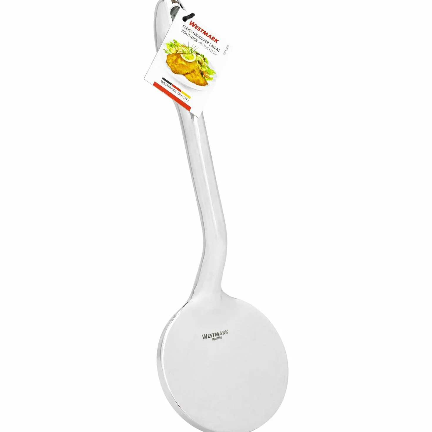 Westmark Płaski tłuczek do mięsa, Extra-szeroki, Długość: 29 cm, Odlew cynkowy, Chromowany, Patscher, Srebrny, 62142270