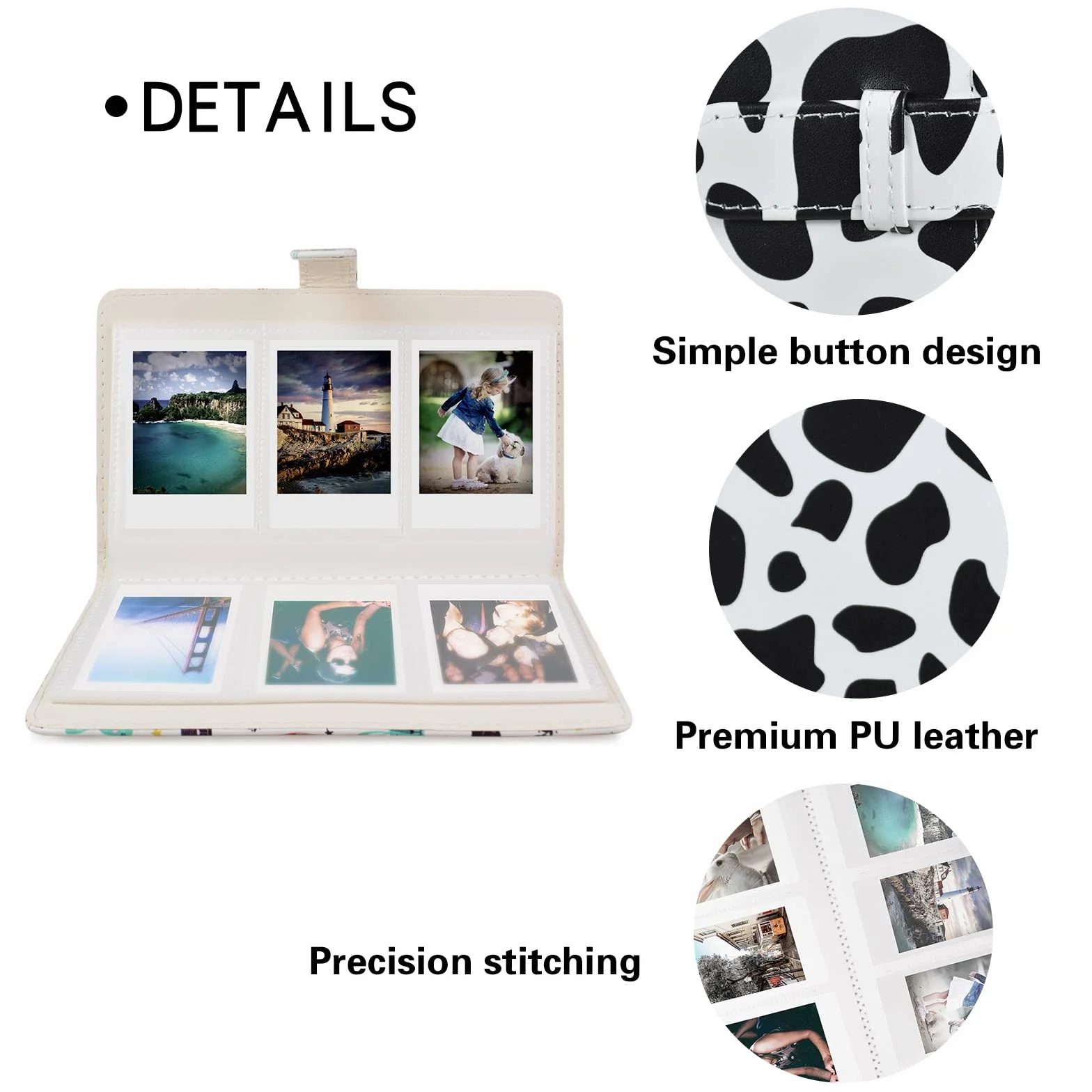 Rieibi 96 kieszeni, mini album na zdjęcia, portfel, skóra PU, album fotograficzny do Fujifilm Instax Mini 11/8/9/7s/25/70/90, błyszczący kolorowy album fotograficzny do Polaroid