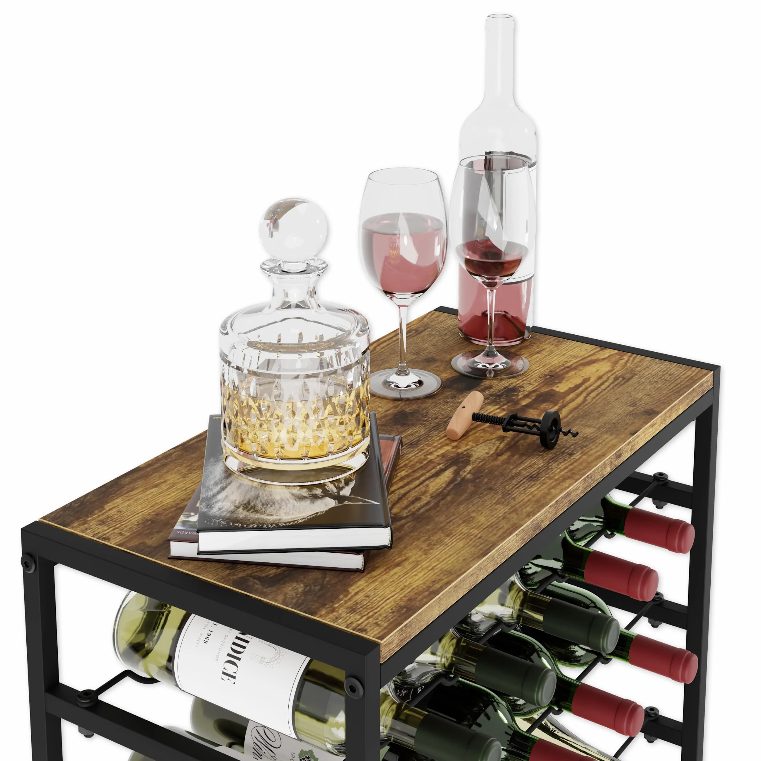 Lenmar, regał na wino z metalu, do 30 butelek, wytrzymałe przechowywanie (LOFT 2-30)