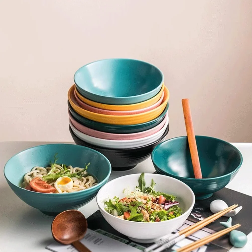 Miski do zupy miska ramen miska na makaron ceramiczna kreatywna duża miska do zupy domowa miska sałatkowa miska ceramiczna duża miska miski obiadowe (2)