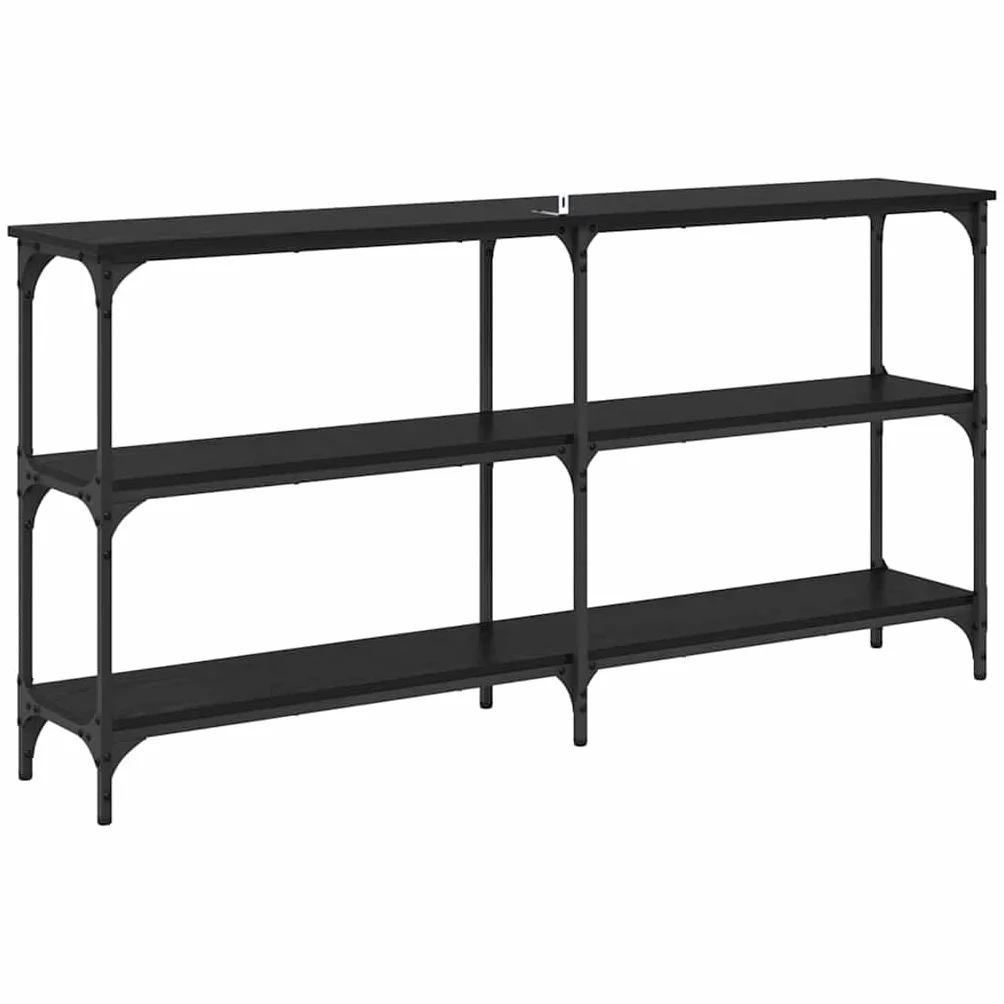vidaXL Konsola Czarny Dąb 150 x 29 x 75 cm Drewno inżynieryjne i metal