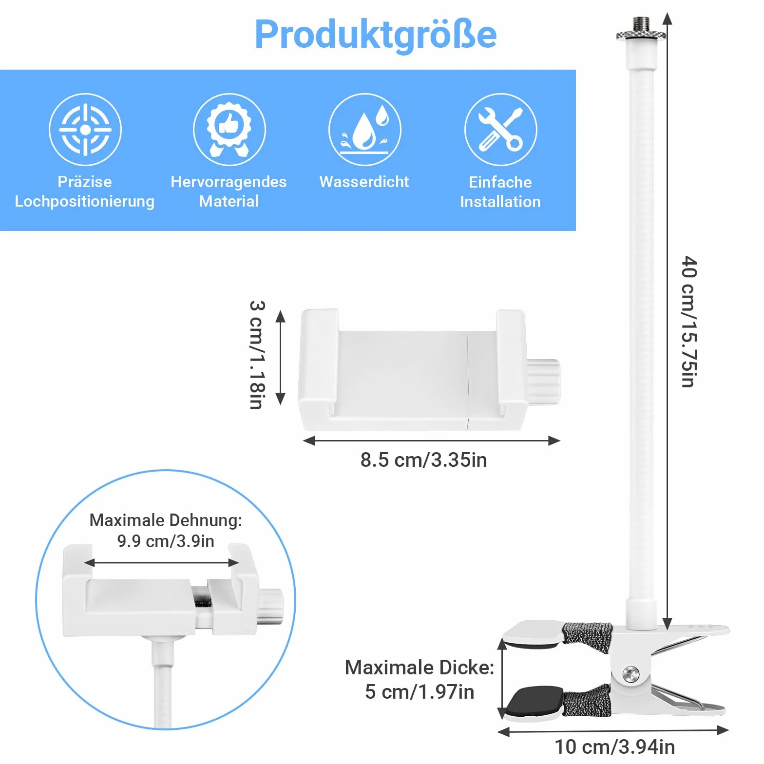 Uchwyt do elektronicznej niani GHB, uchwyt na kamerę dla niemowląt Philips Avent, uniwersalny uchwyt na klem, stojak na telefon komórkowy do momcozy/ieGeek/BOIFUN, uchwyt na telefon komórkowy