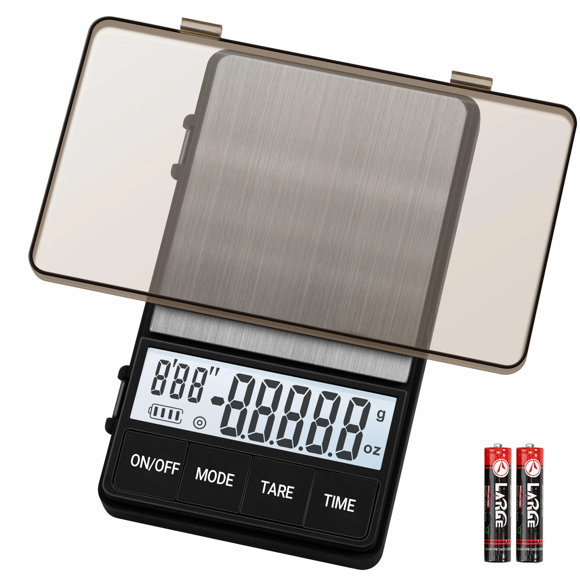 UNIWEIGH Waga do kawy 1000 g/0,1 g, z timerem, cyfrowa waga kuchenna, Barista z wyświetlaczem LCD (w zestawie baterie)