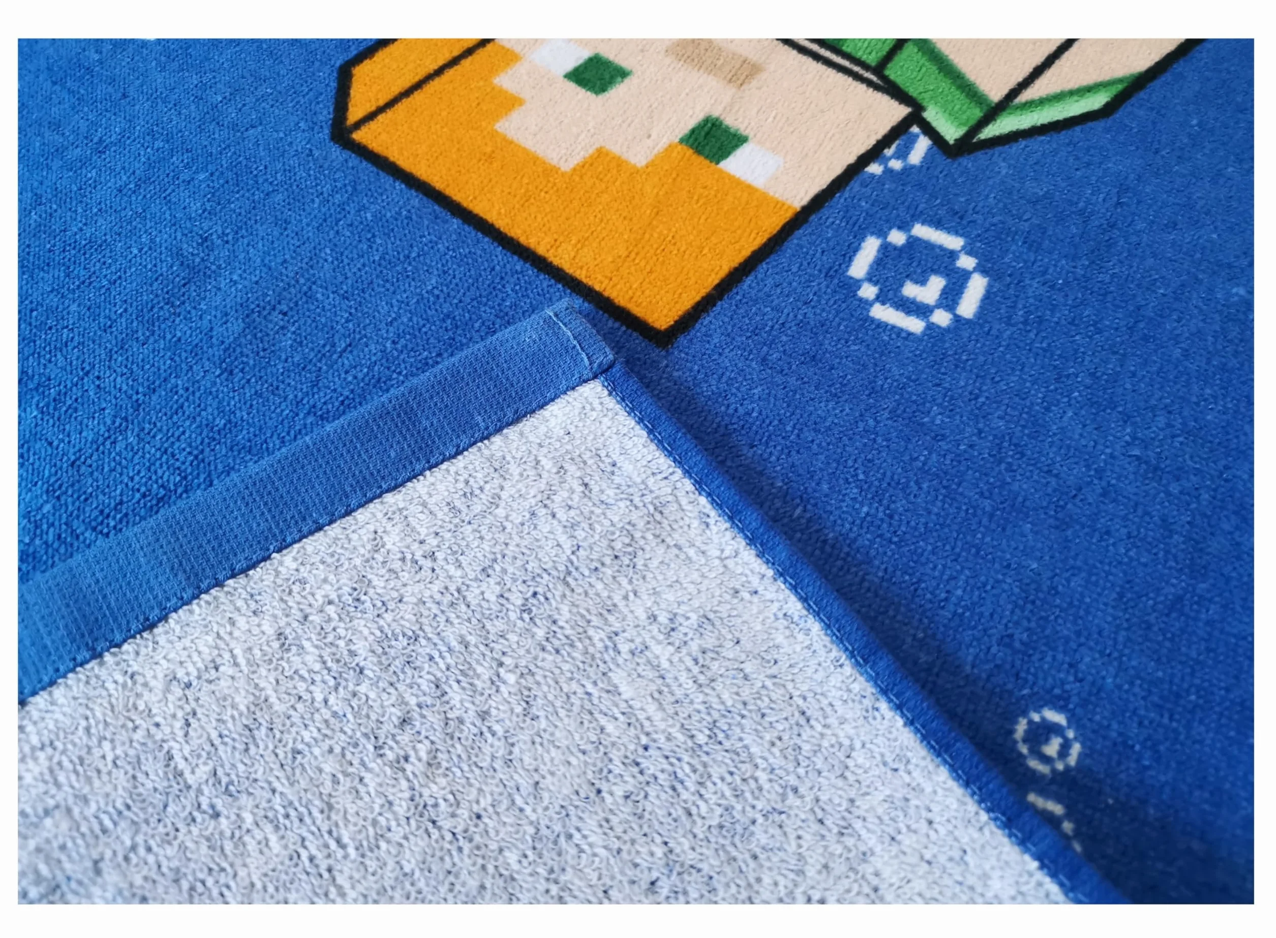 Theonoi Ręcznik kąpielowy dla dziewczynek i chłopców na plażę i prysznic - 100% bawełna, 70x140cm (Minecraft Steve Alex)