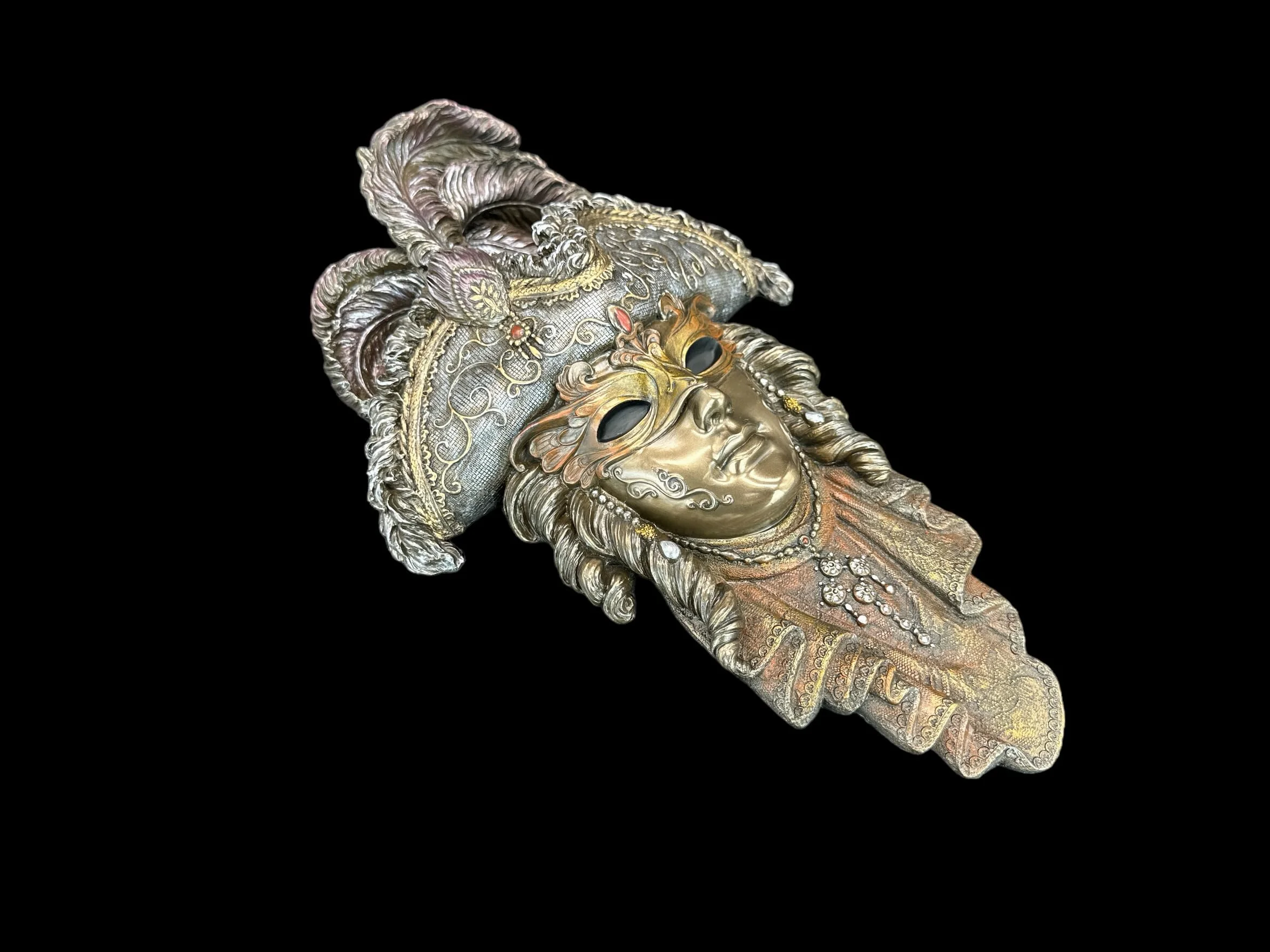 57 SPECIAL REPLICAS Rzeźba dekoracyjna figurka – cudowna maska wenecka z kapeluszem – figurka jako prezent do salonu, dekoracja figurki, dekoracja