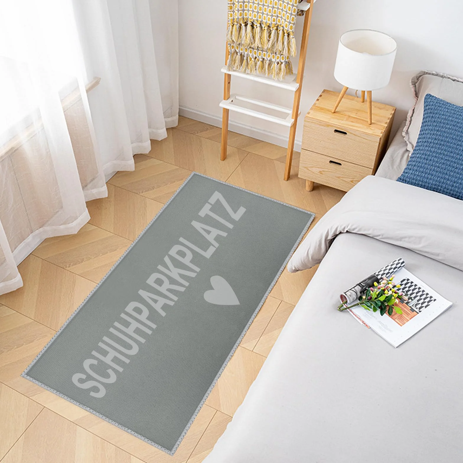 Podkładka na buty 35 x 100 cm, mata ociekowa, do użytku wewnątrz i na zewnątrz, nadaje się do prania w pralce, antypoślizgowa mata zatrzymująca brud, wąska, szara