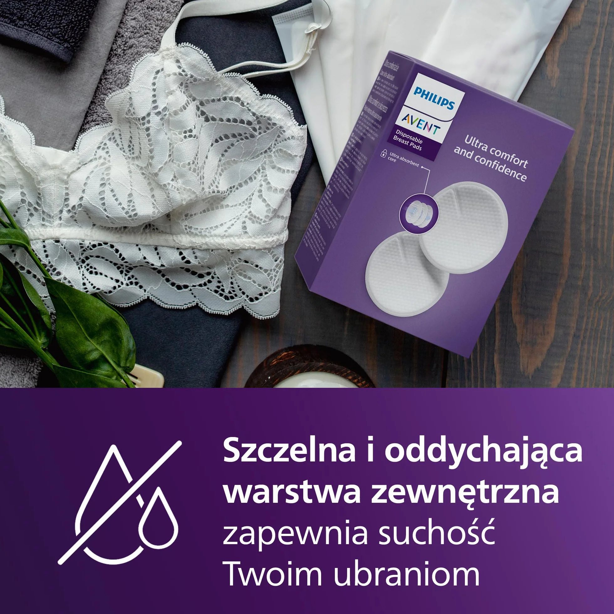 Philips Avent Comfort - Wkładki laktacyjne - Wygodne i miękkie - Szczelne i oddychające - Maść łagodzące - 60 sztuk w opakowaniu - SCF254/61