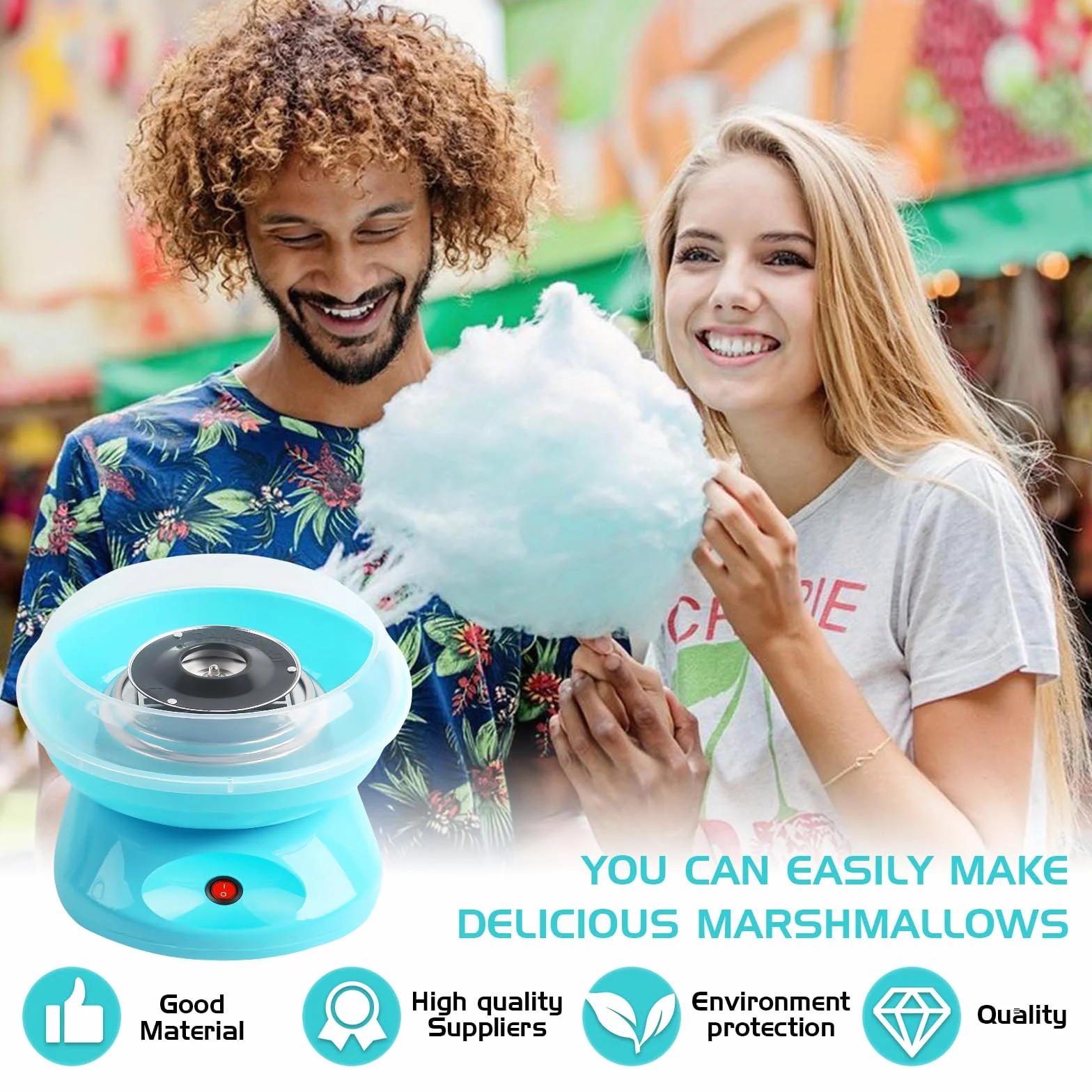 Retro Cotton Candy Machine 450 W, Maszyna do waty cukrowej do domu