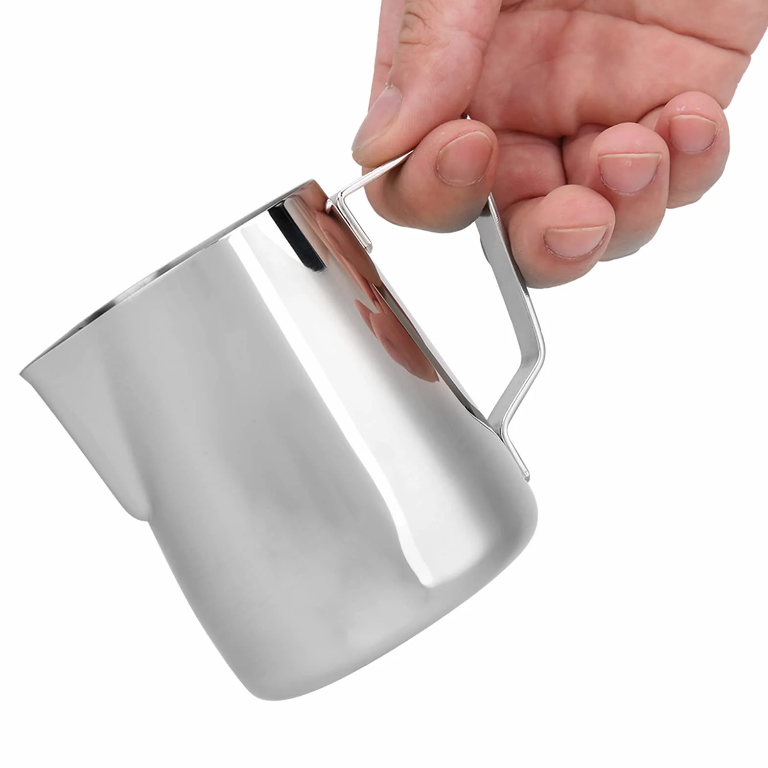 Zagęszczający Stalowe Mleko Frottler Pitcher Kawa Latte Jug Mub Mub Mub Kips do Domu do Domu i Picia Kawy w Domu Krzywa Wylej Wylanie Łatwe Oddzielenie Piana od L od L.