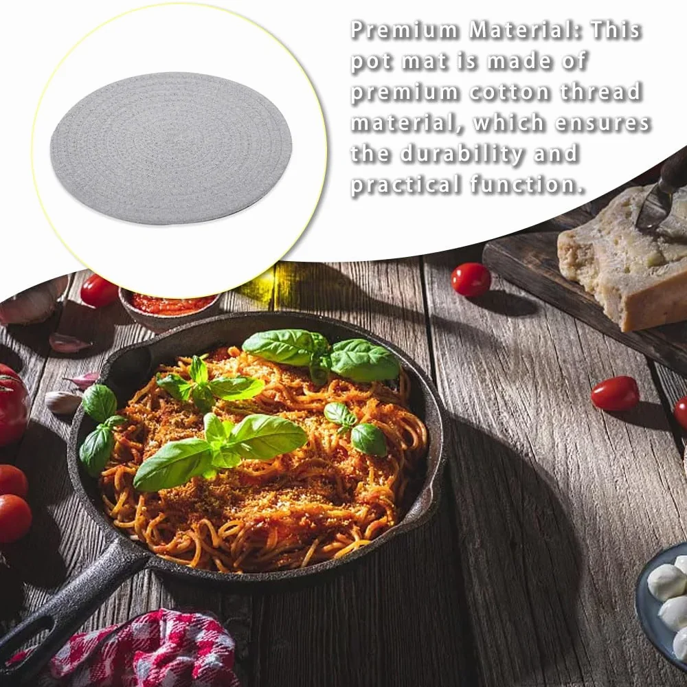 10 zestaw uchwyt na patelnię tkana podkładka pod herbatę gorąca podkładka do piekarnika rękawica stół żaroodporna mata akcesoria do jadalni wielokolorowy stojak na naczynia szary, ok. 24 cm