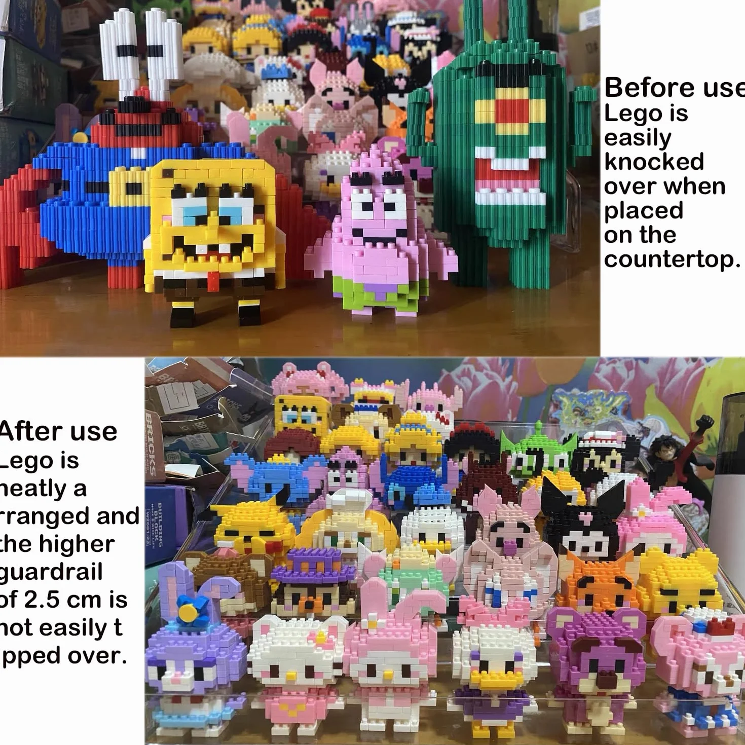 7-poziomowy akrylowy organizer ekspozycyjny z ogrodzeniem, organizer na perfumy, przezroczysta półka ekspozycyjna do domu, biura, sprzedaży detalicznej na figurki Funko zabawki, babeczki