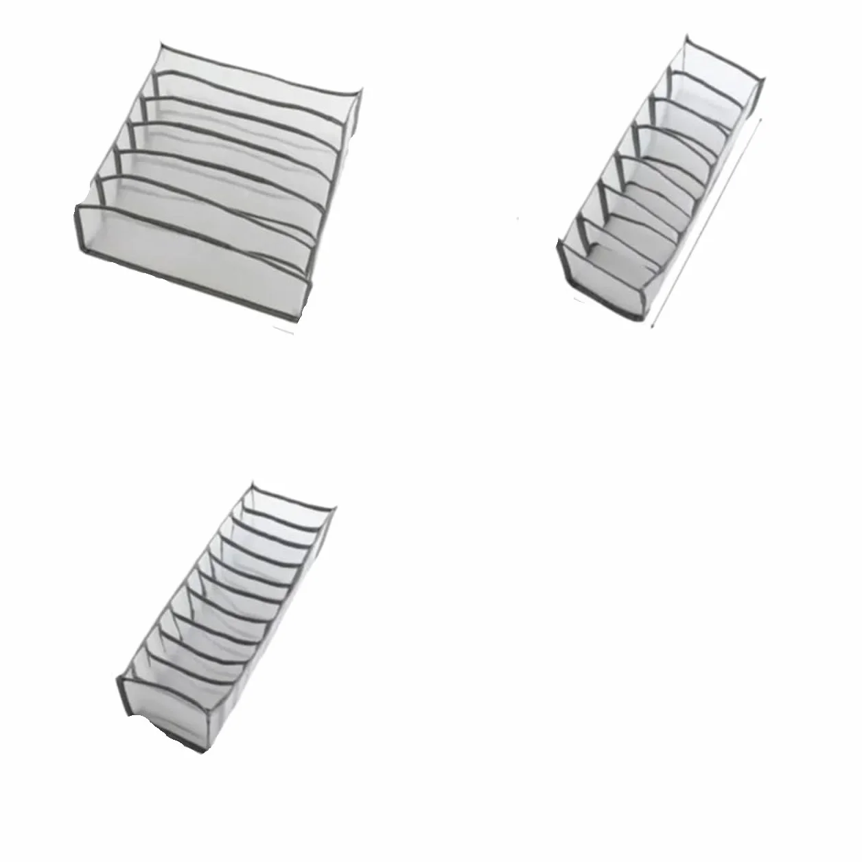 Organizer do przechowywania skarpetek szuflady | Pudełko do przechowywania biustonoszy z przegródkami z siatki i wieloma przegródkami(Grey 3pcs Set,10PCS)