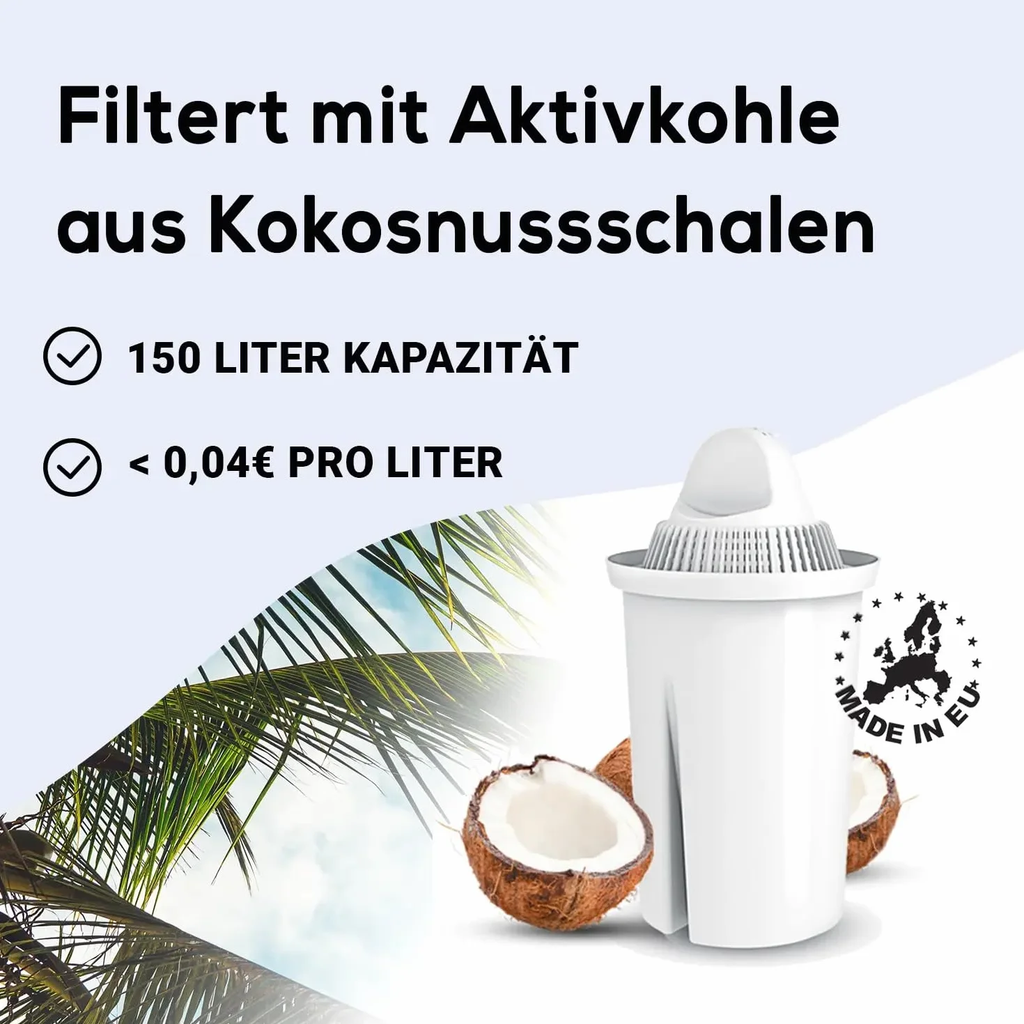 PearlCo filtr do wody Standard (antracyt) z 12 klasycznymi wkładami filtrującymi – pasuje do Brita Classic.