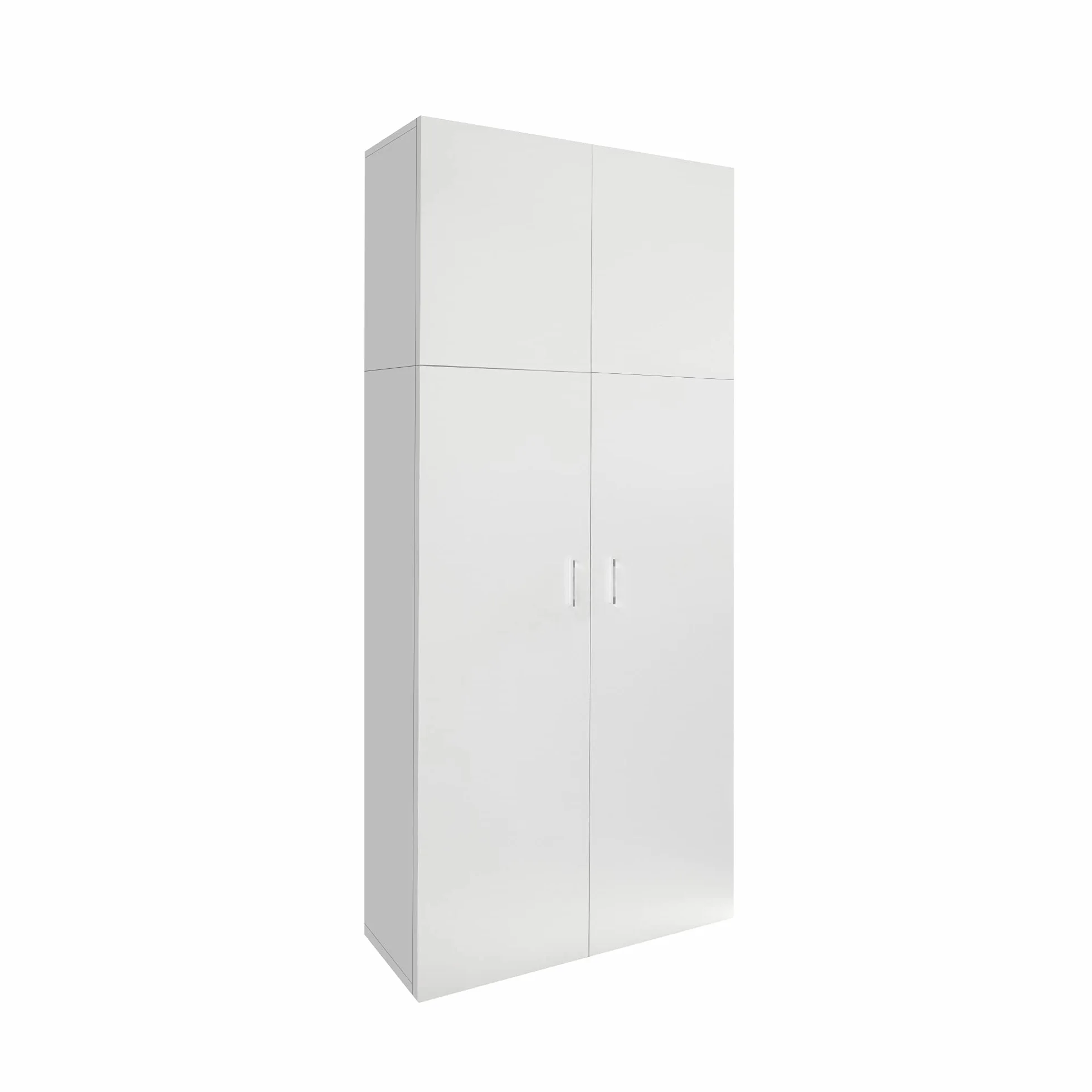 ML-Design Szafa uniwersalna z 2 drzwiami i 5 przegrodami, drewno, bialy, 80x182,4x37 cm, wysoka, nowoczesna, uniwersalna szafa na dokumenty szafka biurowa szafa na buty szafka gospodarcza szafka