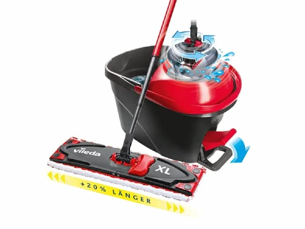 Vileda Ultramax Xl Turbo Box Zestaw Mop i Wiadro, Czarny/Czerwony, XL
