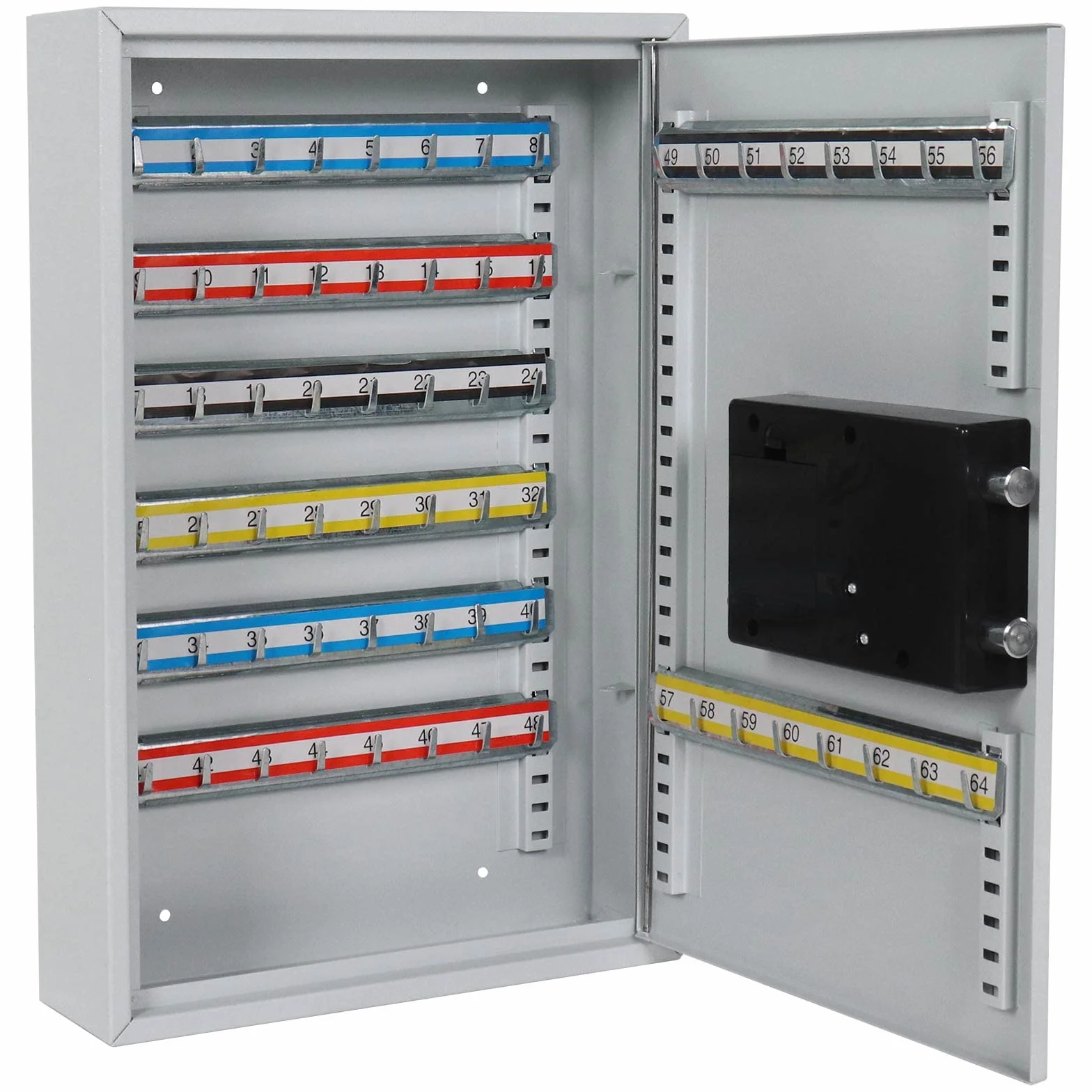 Rottner Szafka na klucze S 64 zamek elektroniczny 64 breloczek do kluczy gratis listwa z haczykami regulowana wraz z materiałem mocującym