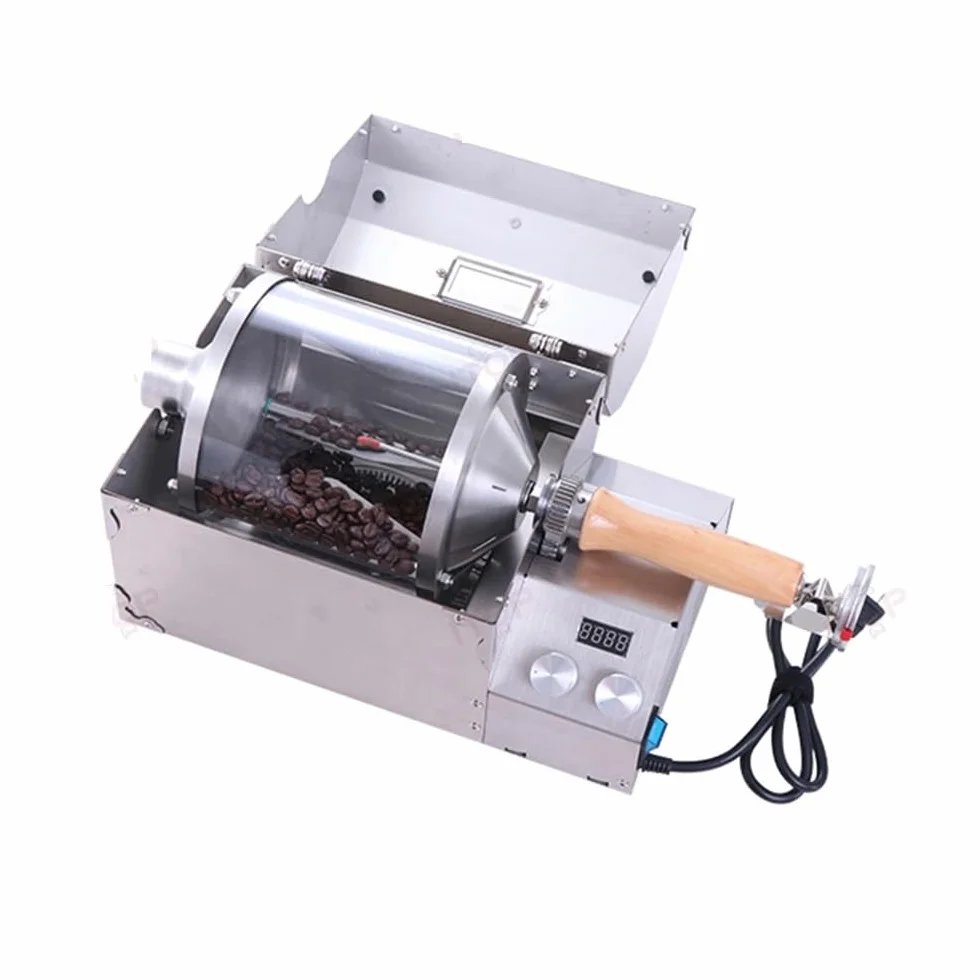 Elektryczny palacz kawy ziarnistej Regulacja temperatury Regulacja prędkości obrotowej Sprzęt do palenia kawy Pojemność 400g(Stainless Steel)