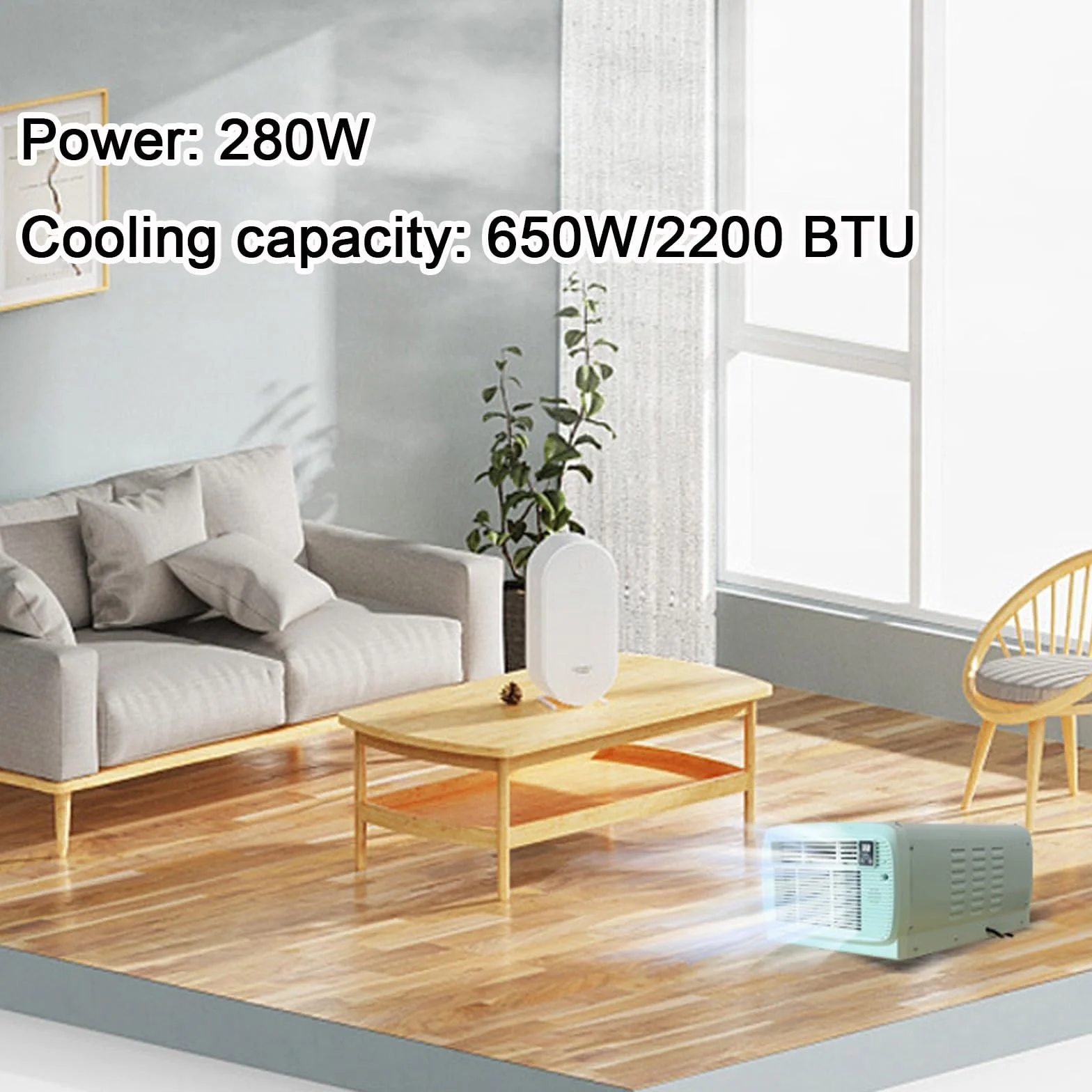 2200 BTU Przenośny klimatyzator kempingowy Mały sprężarki Chłodnica chłodnicza o niskiej energii do chłodzenia zewnętrznego dla zwierząt domowych