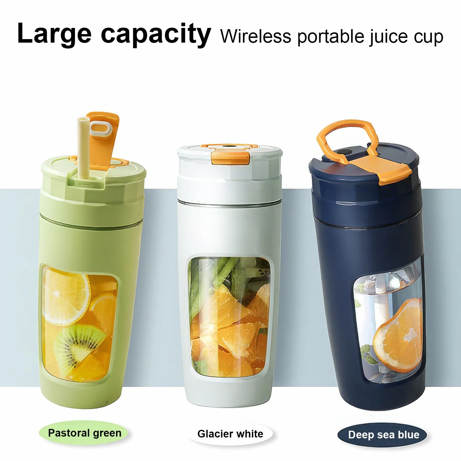 Lekki Przenośny Blender, ręczny mikser do owoców o pojemności 600 ml, mocny bezprzewodowy mini blender, z możliwością ładowania, smoothie, koktajle białkowe, kruszy lód i mrożone owoce (Biały)