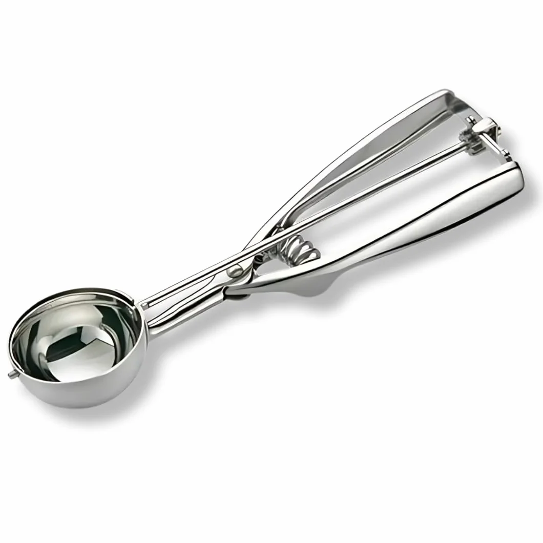 PARENCE.- Szufelka do lodów ze stali nierdzewnej 24 cm - Łopata z głowicą 6 cm - długa rączka i ściągacz - do lodów, ciasta ciasteczkowego, puree, melona, sorbetu - trwała i łatwa w użyciu