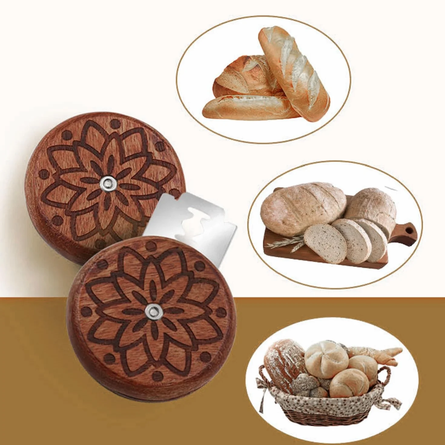 Nóż do krojenia chleba i ciasta, narzędzie do pieczenia ciasta kuchennego, majsterkowania, wzór lilii
