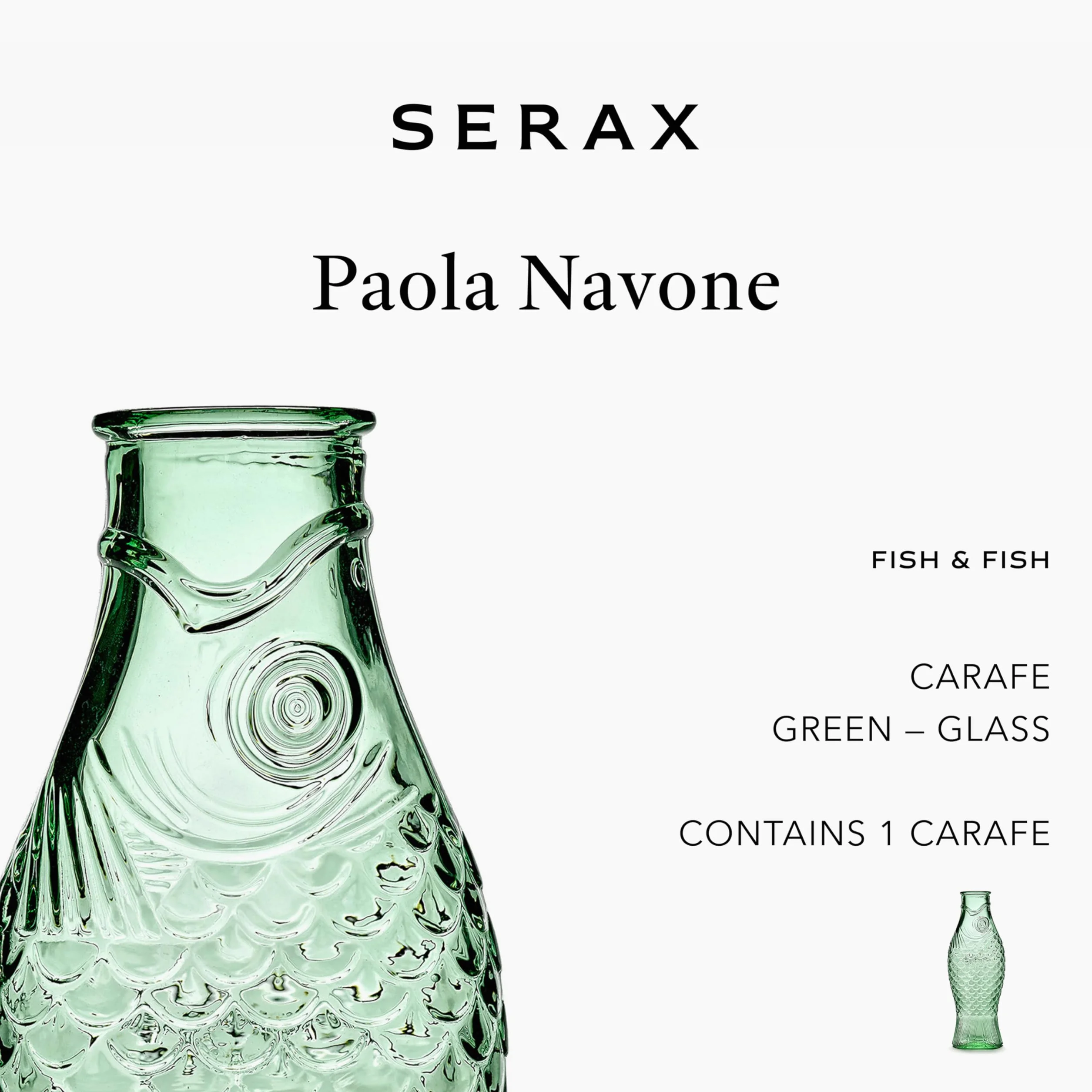 Butelka "Ryba" z przezroczystego szkła 1L Paola Navone