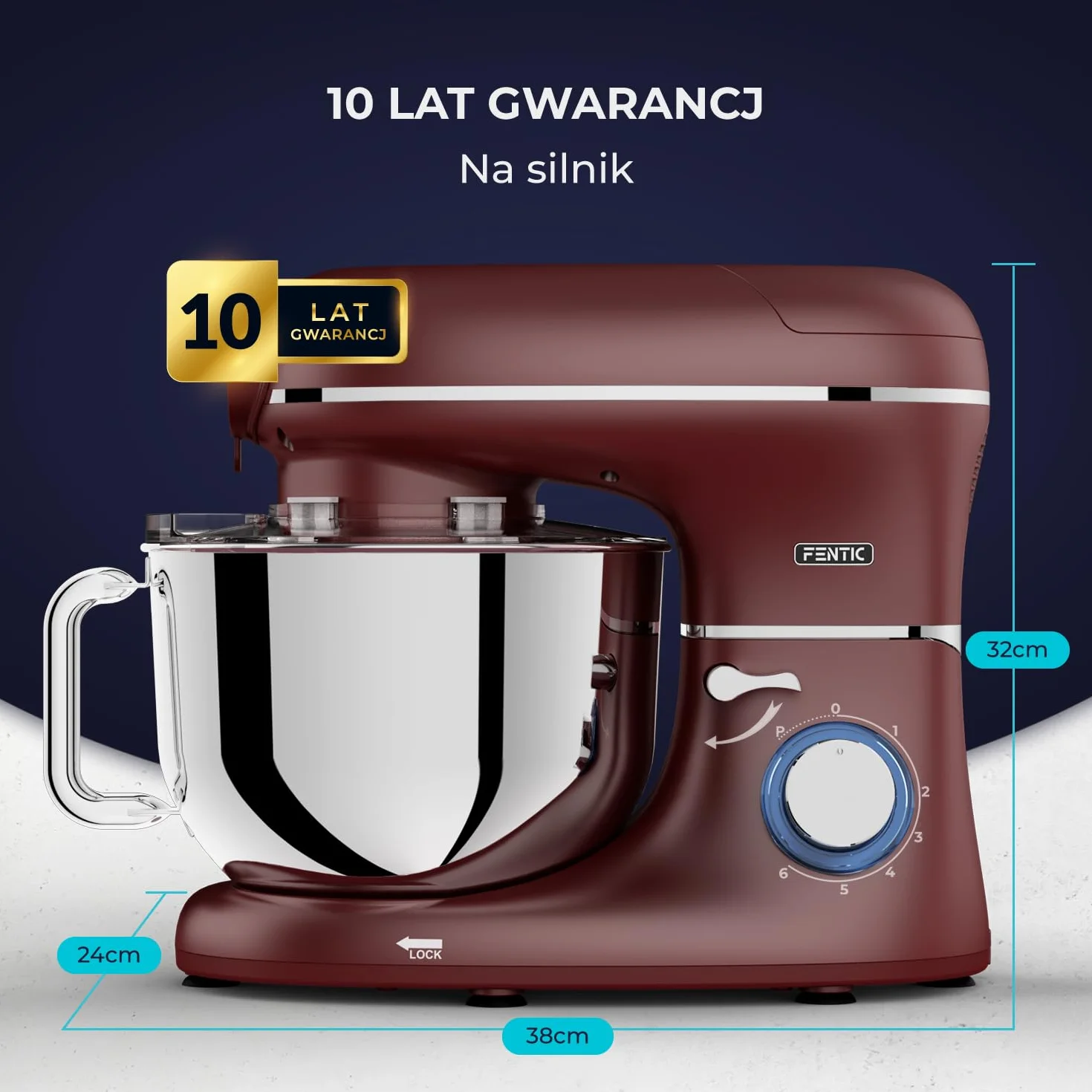 Robot kuchenny 2000 W, robot kuchenny, procesor żywności, miska do mieszania 6,2 l, w zestawie maszynka do mielenia mięsa, blender i dodatkowe akcesoria (Czerwony)