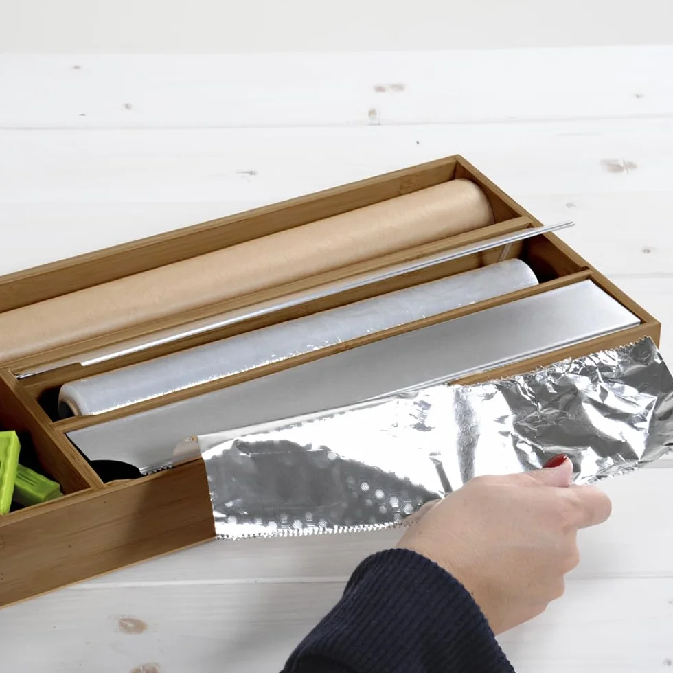 Kesper | Dozownik folii, materiał: bambus, wymiary: 42 x 19 x 5,4 cm, kolor: brązowy |59041 13