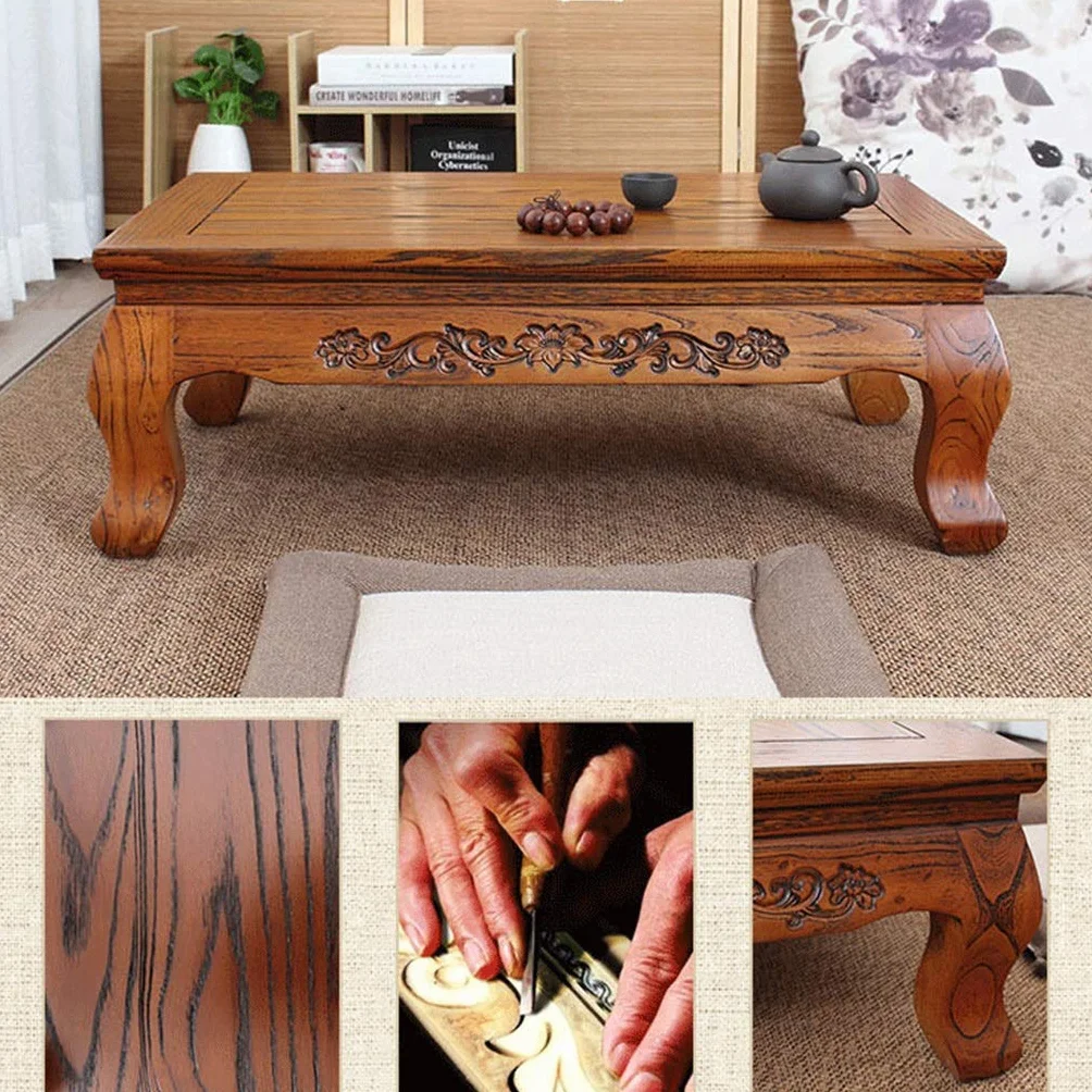 Lite drewno kawa salon niski balkon herbata sypialnia śniadanie laptop (kolor: A, rozmiar: 50 x 40 x 25 cm)