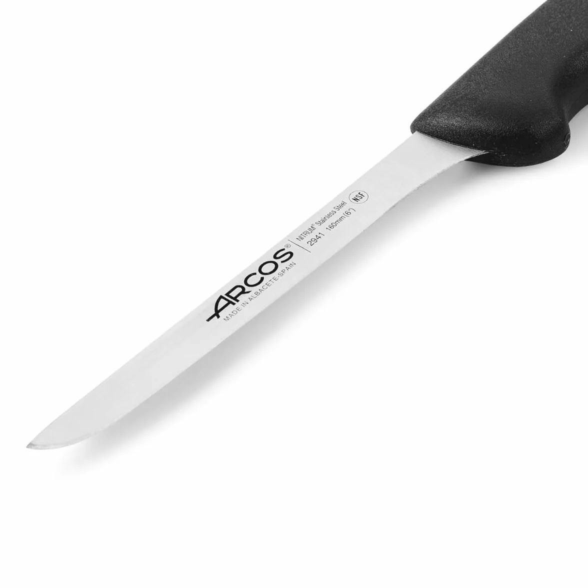 Arcos 294125 seria 2900-boning nóż nóż nitrm 160 mm (6,30 cala) - uchwyt polipropylenowy czarny kolor, 18/8 stal nierdzewna